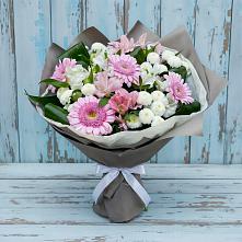 Букет цветов из:  Герберы, Альстромерии и Хризантемы в Красногвардейский