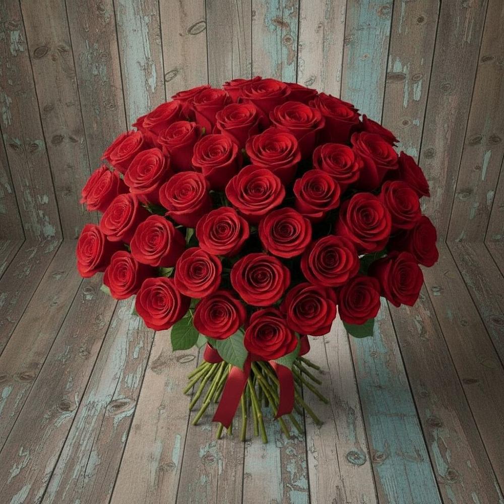 Букет 55 Красных роз Фридом в Красногвардейский