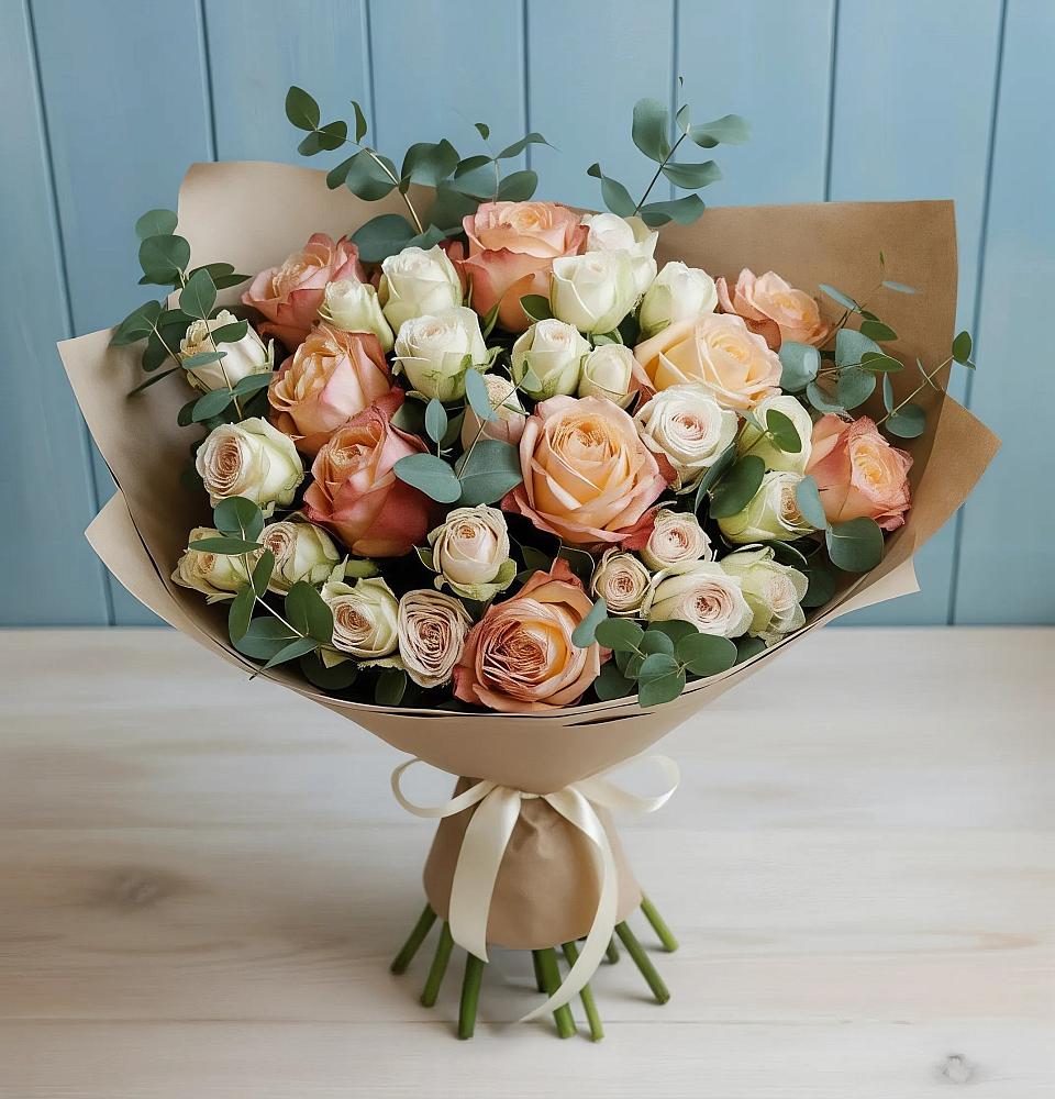 Букет цветов из: Альстромерии и Розы в Красногвардейский