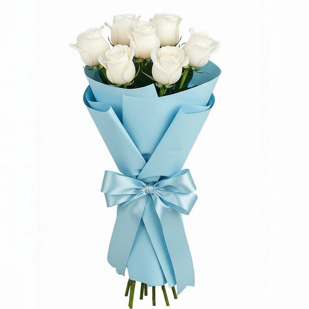 Букет 7 белых роз Проуд в Красногвардейский