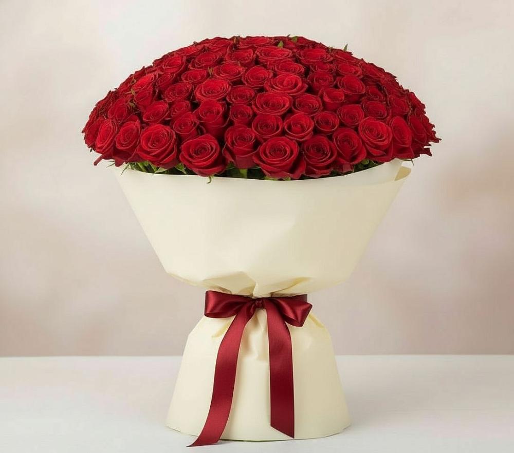 Букет 101 Красная роза Милано в Красногвардейский