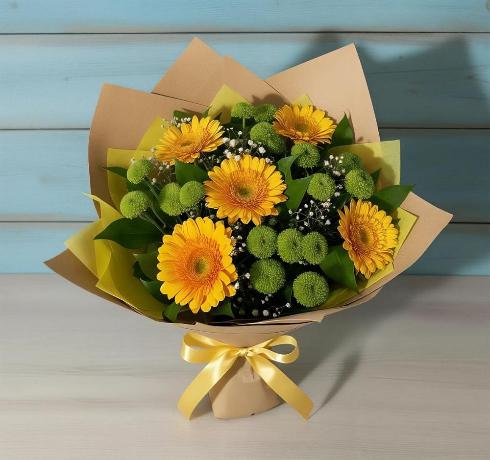 Букет цветов из: Герберы и Хризантемы в Красногвардейский