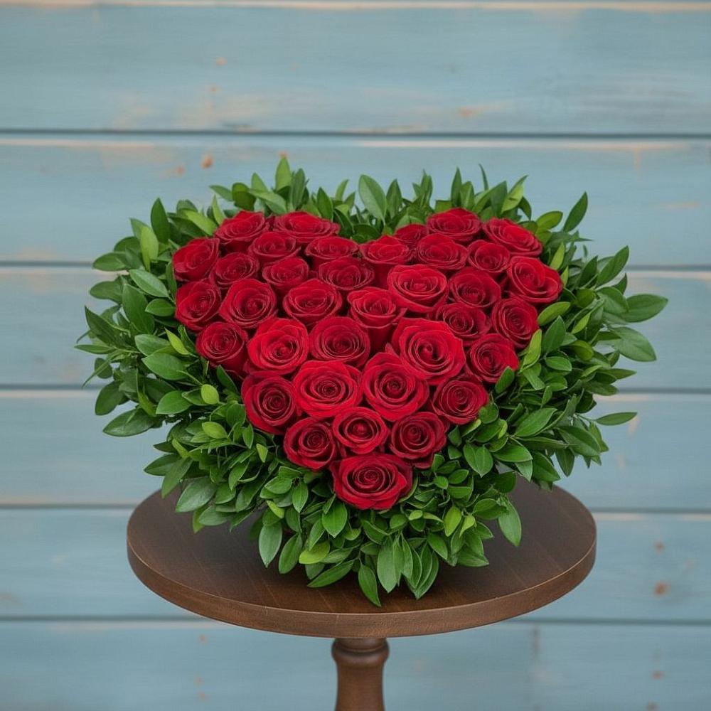 Цветочная композиция из Розы в виде сердца в Красногвардейский