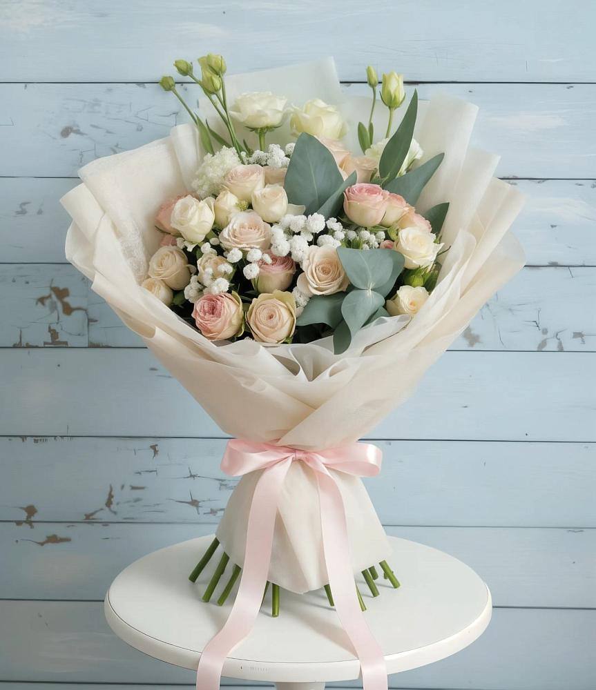 Букет цветов из: Розы и Лизиантусы в Красногвардейский