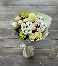 Букет цветов из:  Альстромерии, Розы и Хризантемы в Красногвардейский