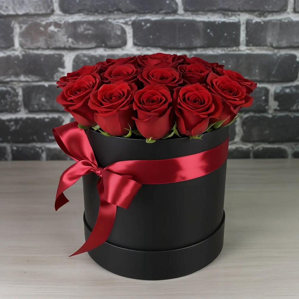 Цветочная композиция из Розы в шляпной коробке в Красногвардейский